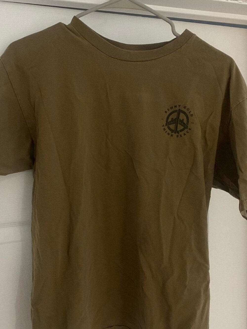 Men's Khaki and Green T-shirt